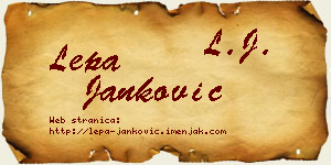 Lepa Janković vizit kartica